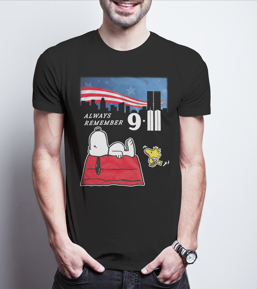Always Remember 9 11 Snoopy Peanuts Movie Twin Towers T-Shirt