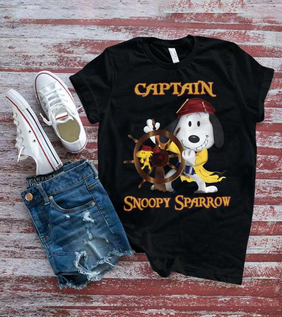 Captain Snoopy Sparrow Peanuts Movie Crossover T-Shirt