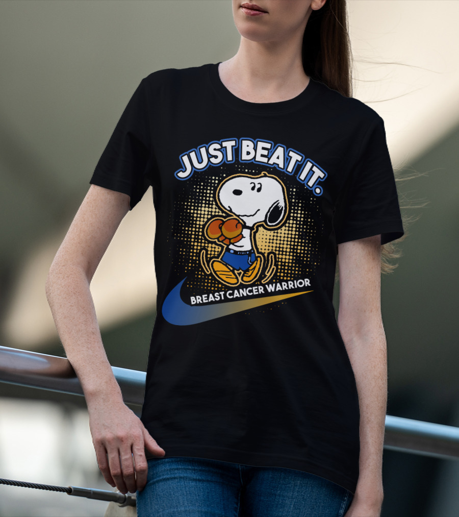 Just Beat It Snoopy Breast Cancer Warrior T-Shirt