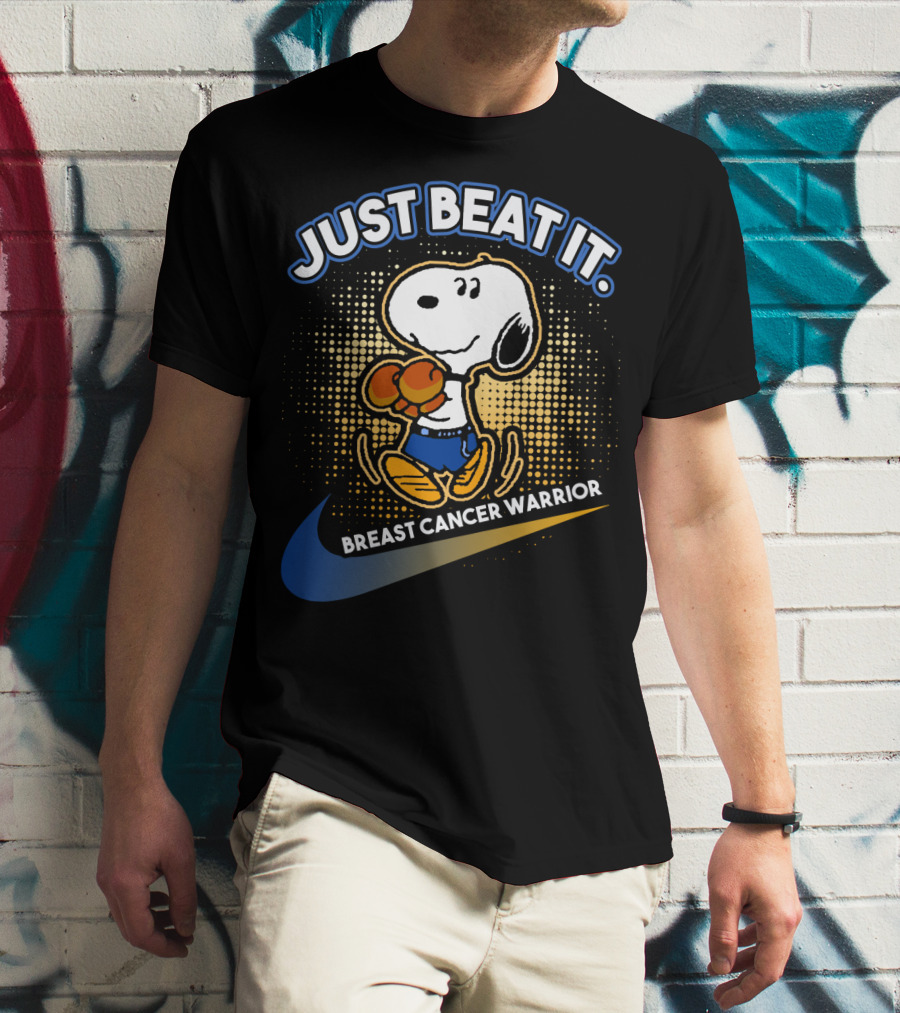 Just Beat It Snoopy Breast Cancer Warrior T-Shirt