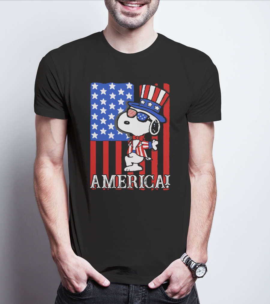 Peanuts Snoopy America Patriotic The Peanuts Movie T-Shirt