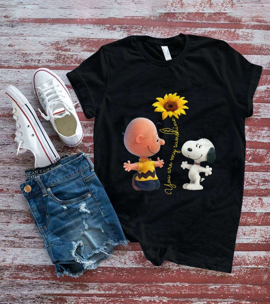 You Are My Sunshine Sunflower Hippie Snoopy The Peanuts Movie T-Shirt