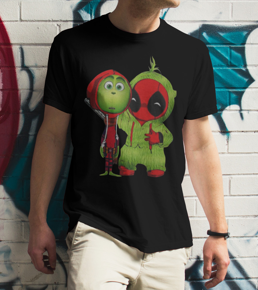 Baby Deadpool And Grinch Mashup Playful Duo T-Shirt