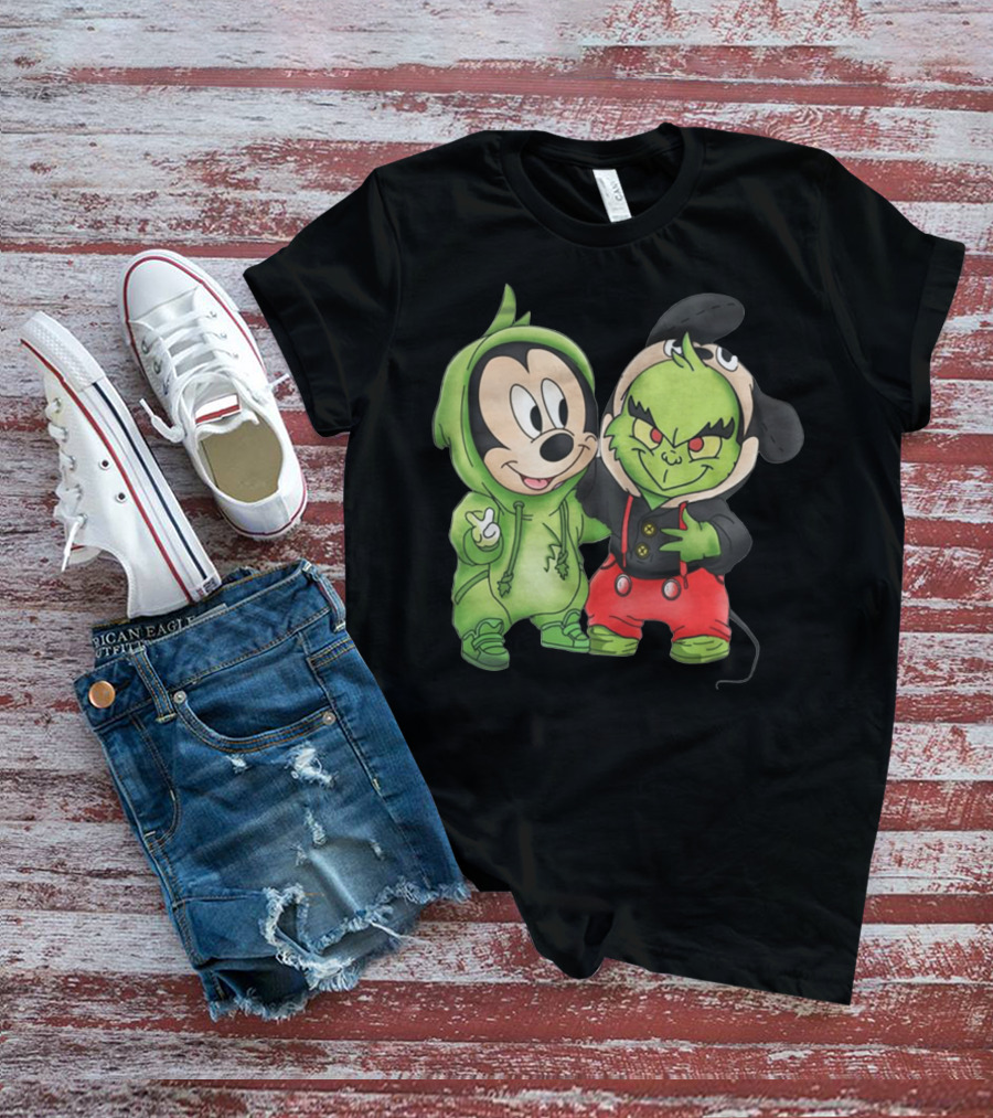 Baby Mickey Grinch Mashup Hoodie Characters T-Shirt