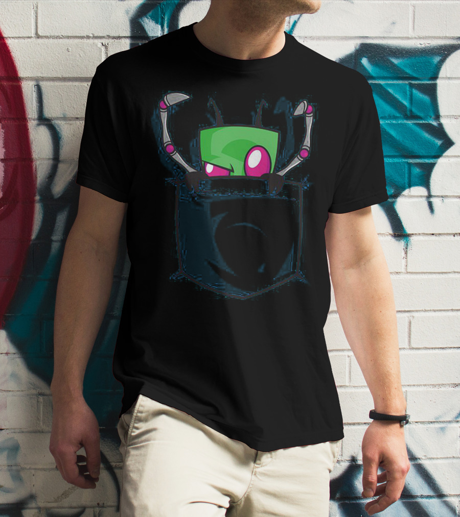 Gir Invader Zim Cute Pocket T-Shirt