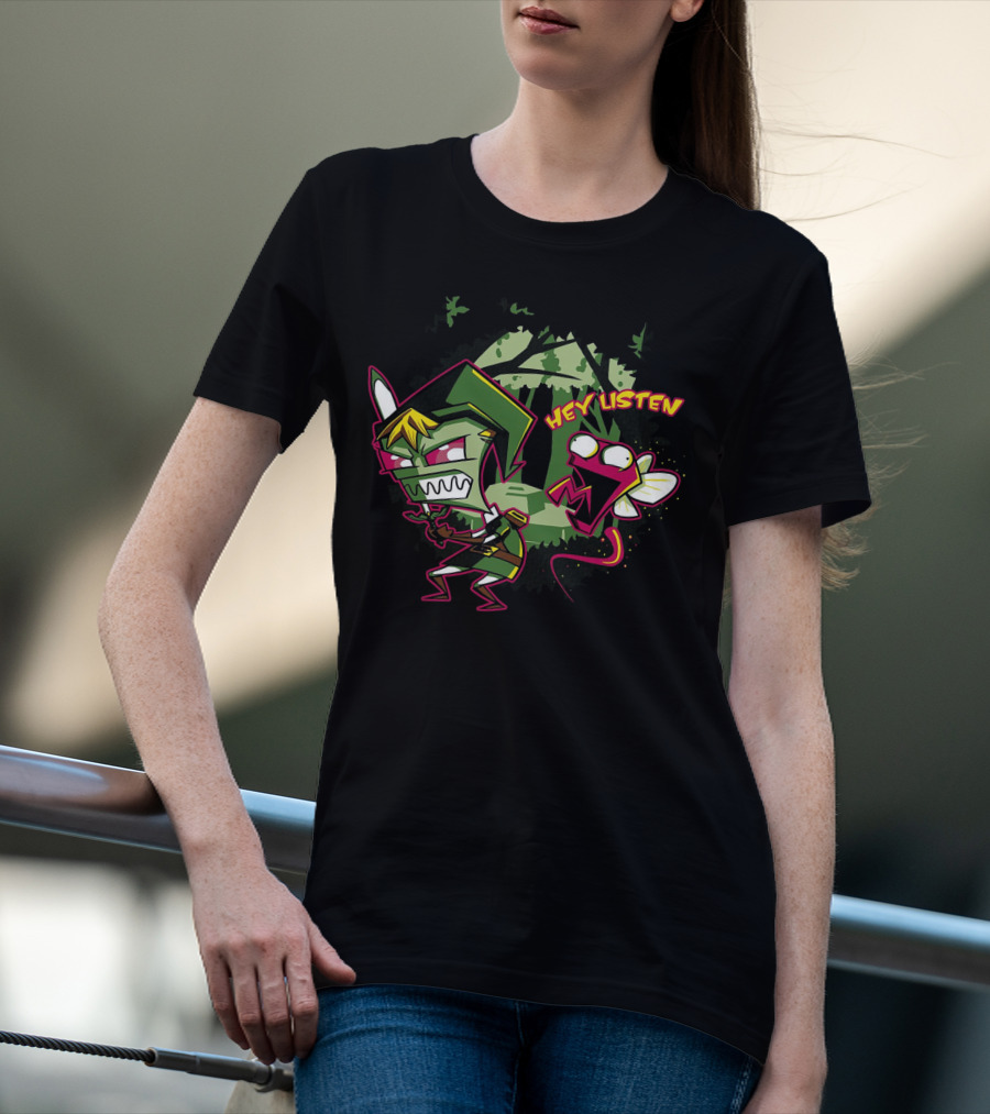 Legend Of Zelda Invader Zim Gir Hey Listen Crossover T-Shirt