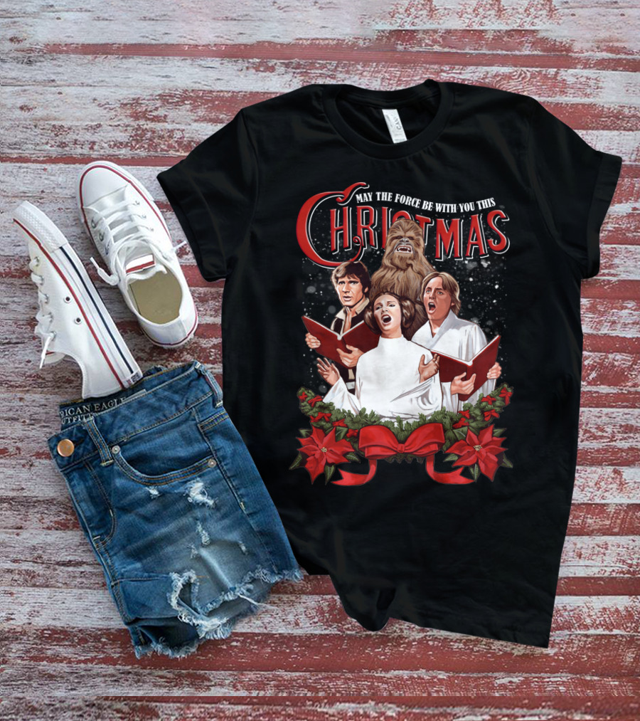 May The Force Be With You This Christmas Chewbacca Star Wars T-Shirt