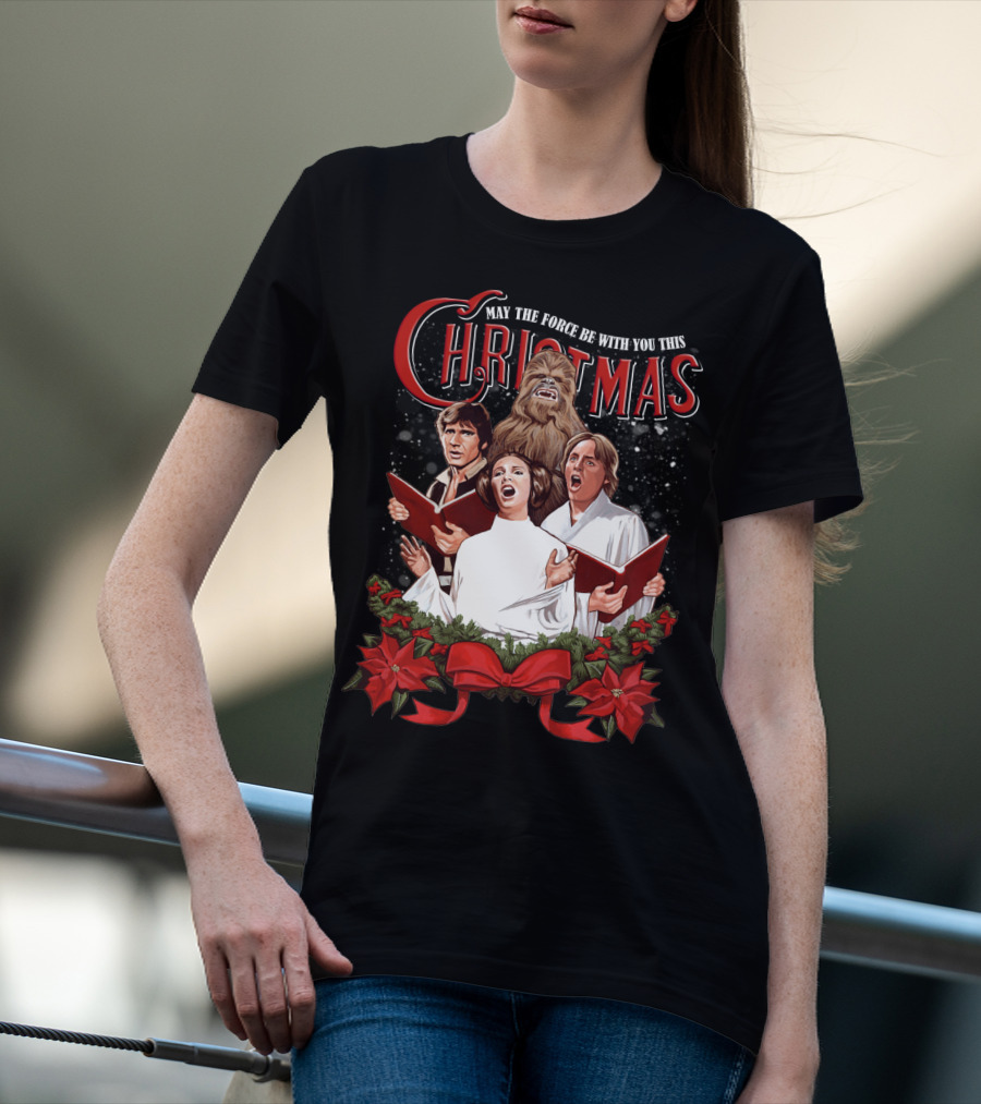 May The Force Be With You This Christmas Chewbacca Star Wars T-Shirt