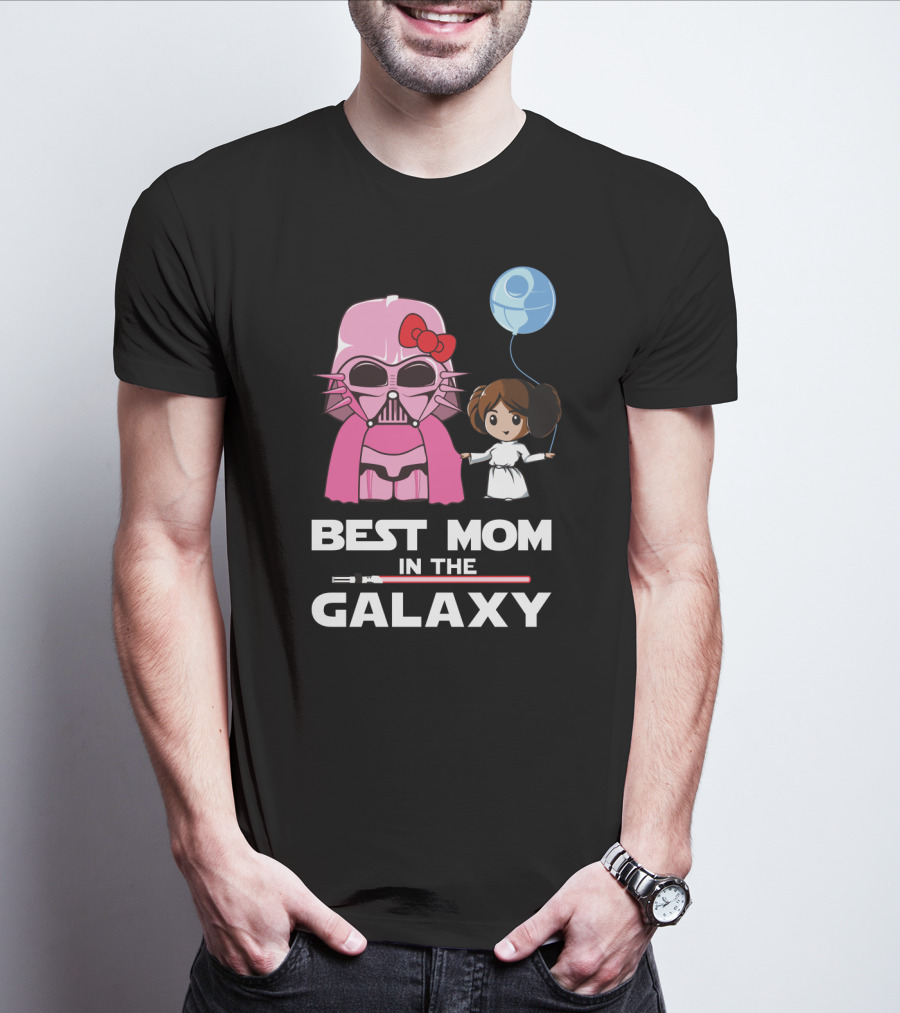 Best Mom In The Galaxy Darth Vader Star Wars Princess Leia Balloon T-Shirt