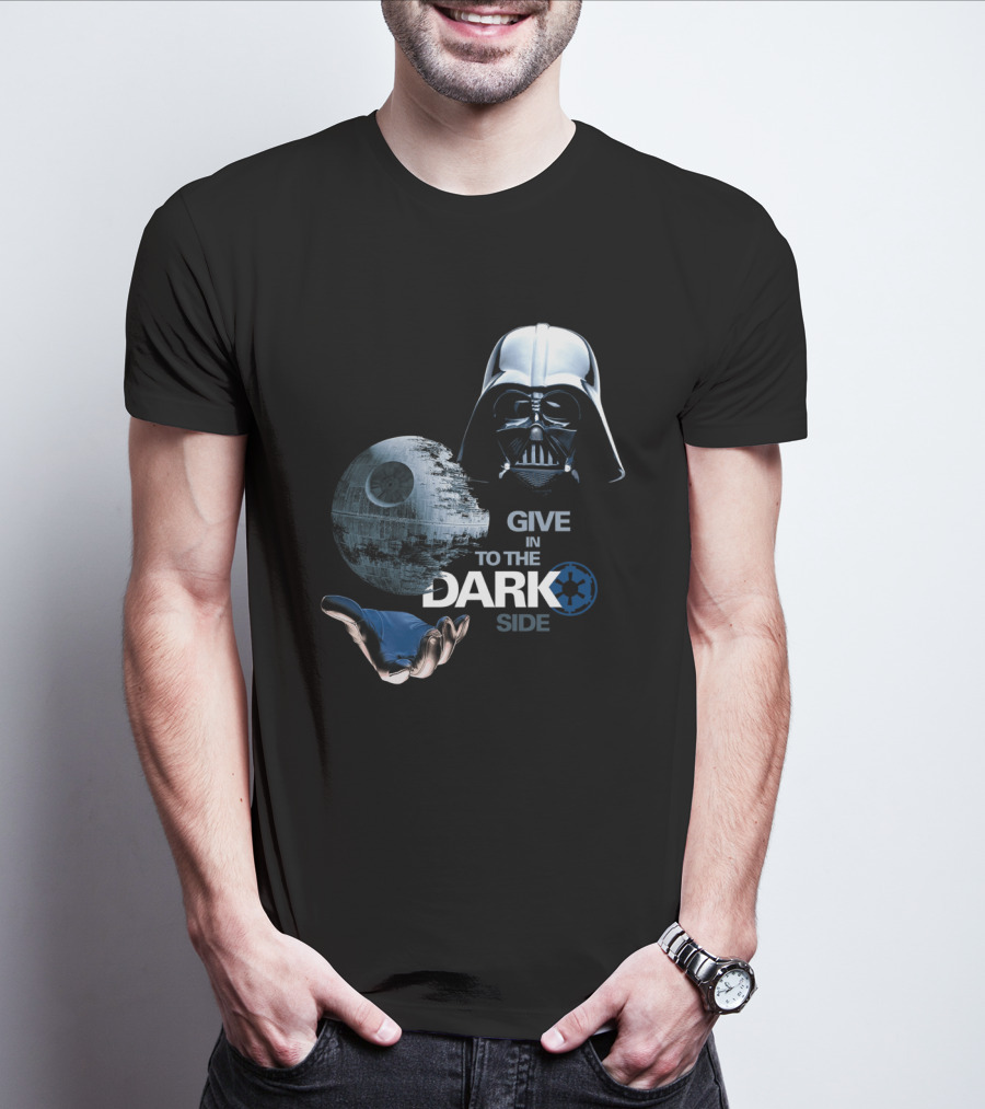 Darth Vader Star Wars Give In To The Dark Side With Death Star T-Shirt
