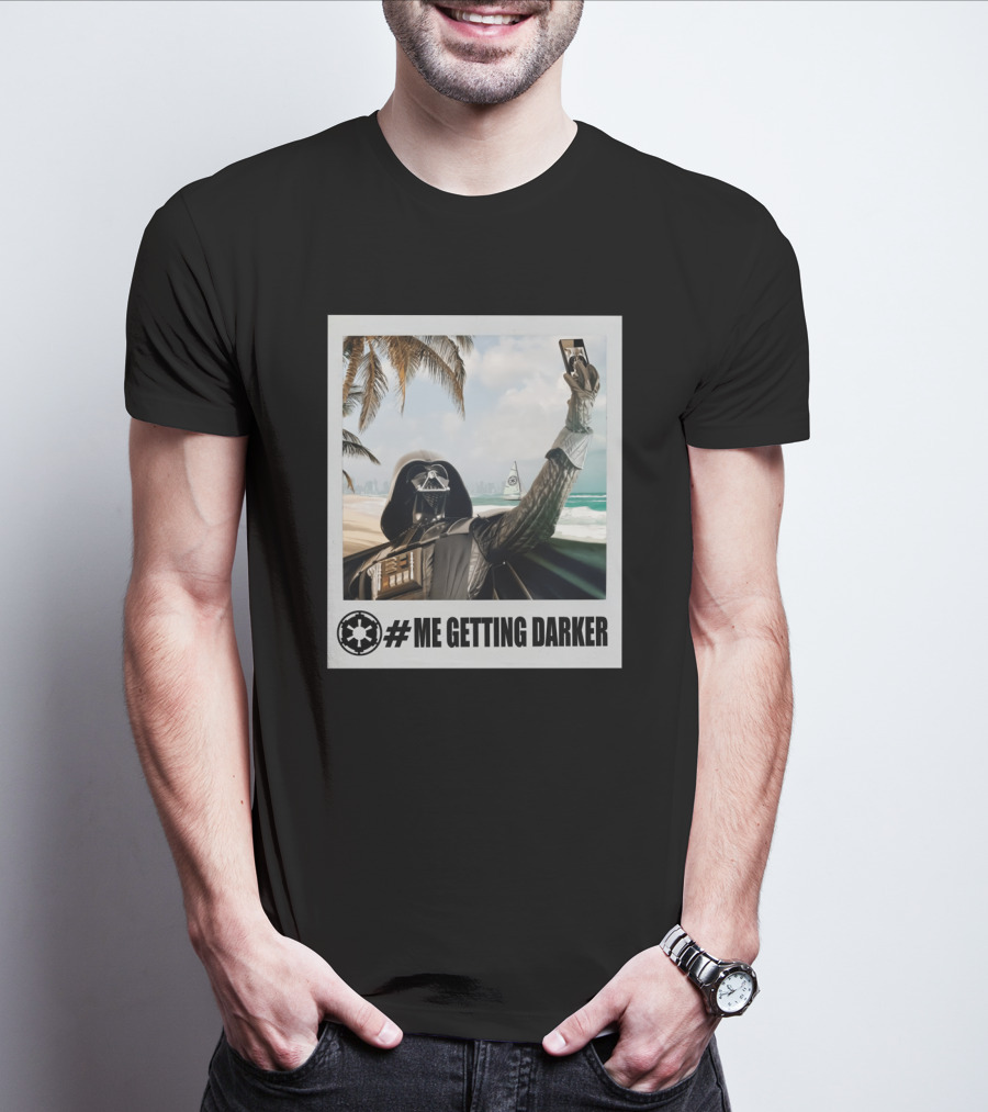 Me Getting Darker Darth Vader Star Wars Beach Selfie T-Shirt