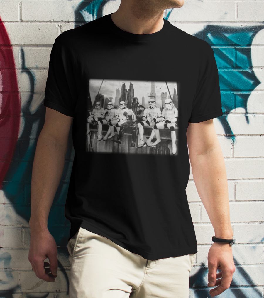 Relax Time Besides Sky Towers Darth Vader Star Wars Stormtrooper Lunch On Beam T-Shirt
