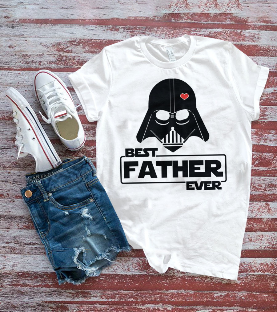 Best Father Ever Father's Day Darth Vader Star Wars Helmet Heart T-Shirt