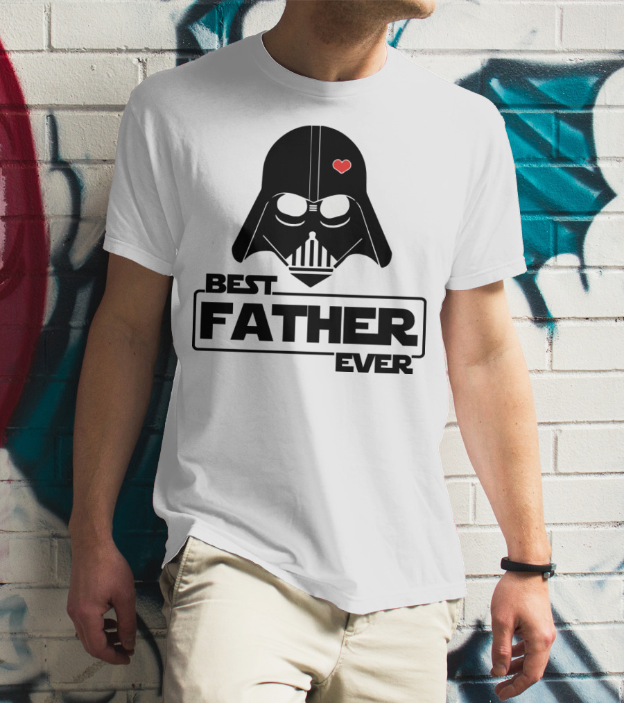 Best Father Ever Father's Day Darth Vader Star Wars Helmet Heart T-Shirt