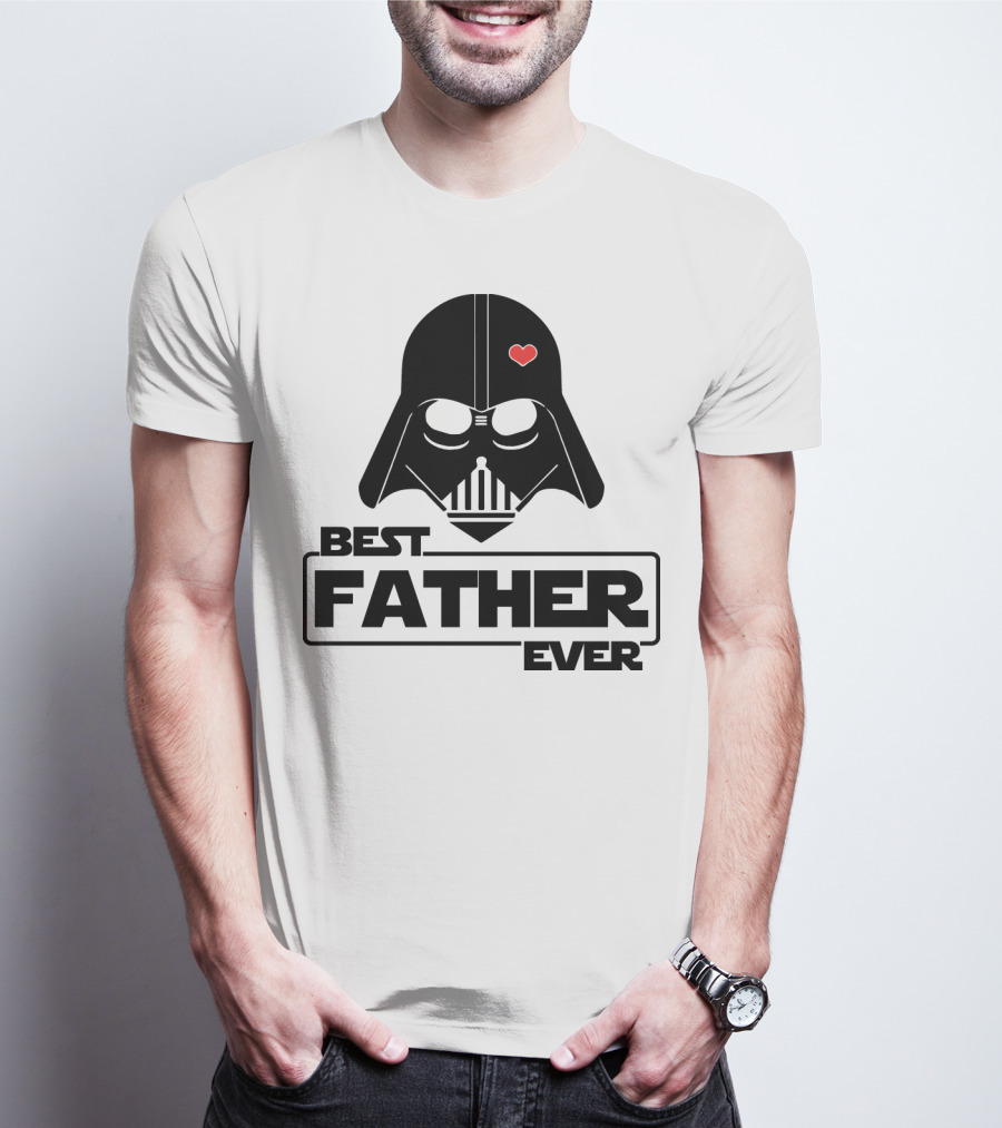 Best Father Ever Father's Day Darth Vader Star Wars Helmet Heart T-Shirt