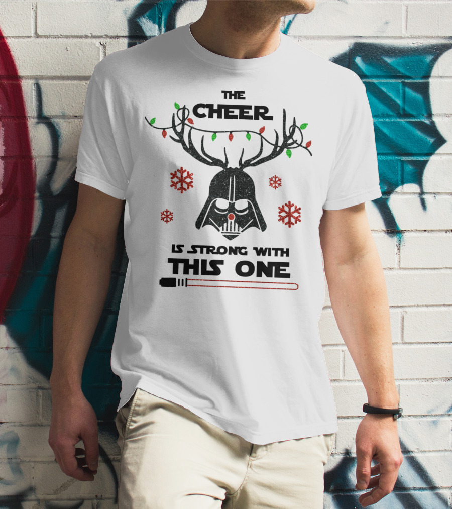 Darth Vader Christmas Cheer Glitter Star Wars Reindeer Lights Snowflakes T-Shirt