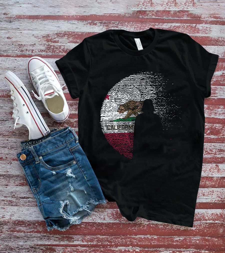 California State Flag Death Star Wars Moon Design Vader T-Shirt