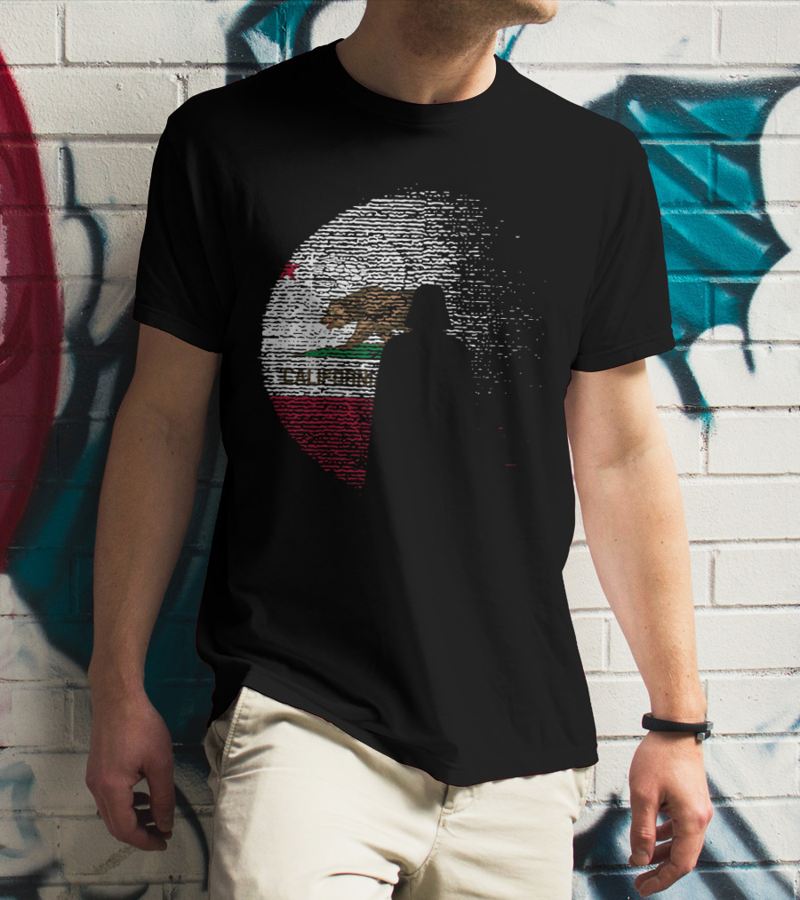 California State Flag Death Star Wars Moon Design Vader T-Shirt