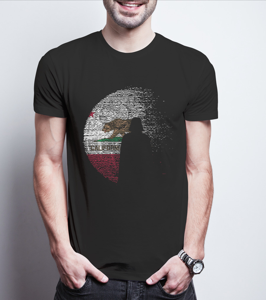 California State Flag Death Star Wars Moon Design Vader T-Shirt