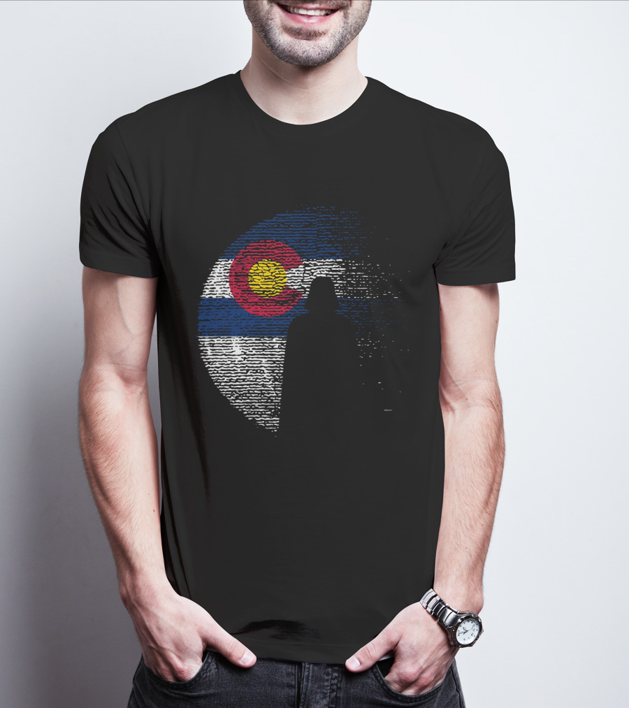 Colorado State Flag Darth Vader Death Star Moon T-Shirt