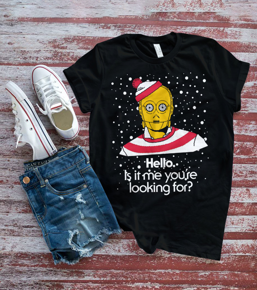 Star Wars C3PO Hello Is It Me You're Looking For Droids Waldo Mashup T-Shirt