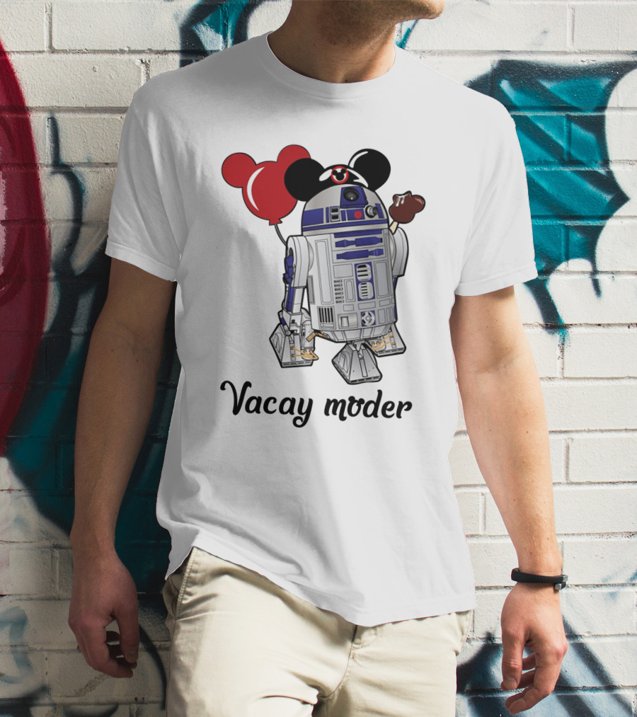 Vacay Mode R2 D2 Droids Star Wars Mickey Balloon Ice Cream T-Shirt