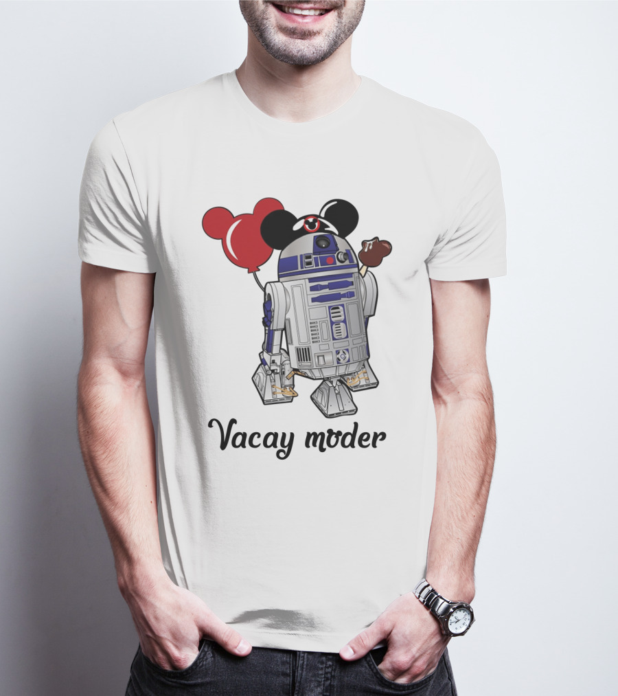 Vacay Mode R2 D2 Droids Star Wars Mickey Balloon Ice Cream T-Shirt