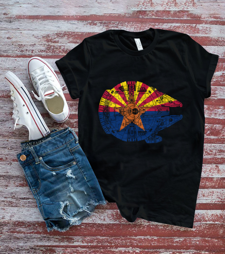 Arizona Flag Meets The Millennium Falcon Spaceship Fusion T-Shirt