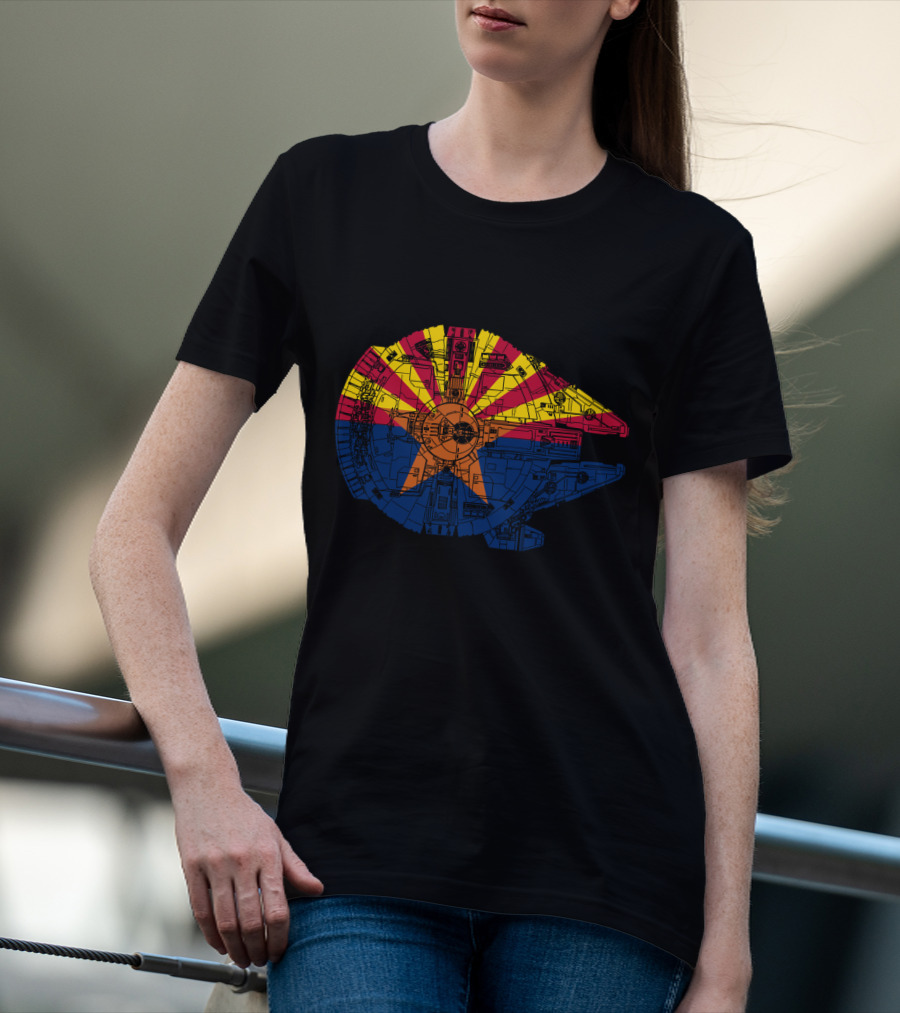 Arizona Flag Meets The Millennium Falcon Spaceship Fusion T-Shirt