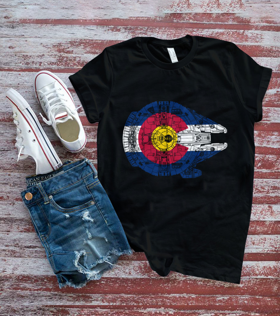 Colorado Flag Millennium Falcon Mashup T-Shirt