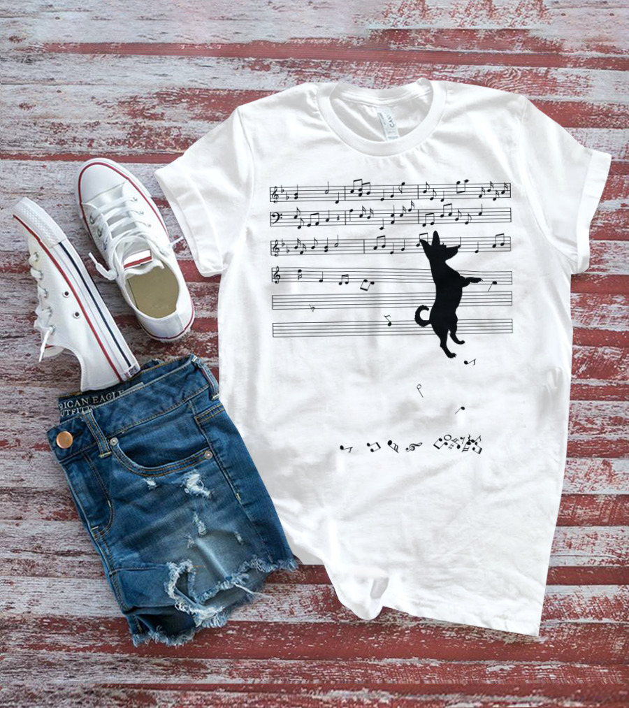 Chihuahua Conducting Musical Notes On Sheet Music T-Shirt