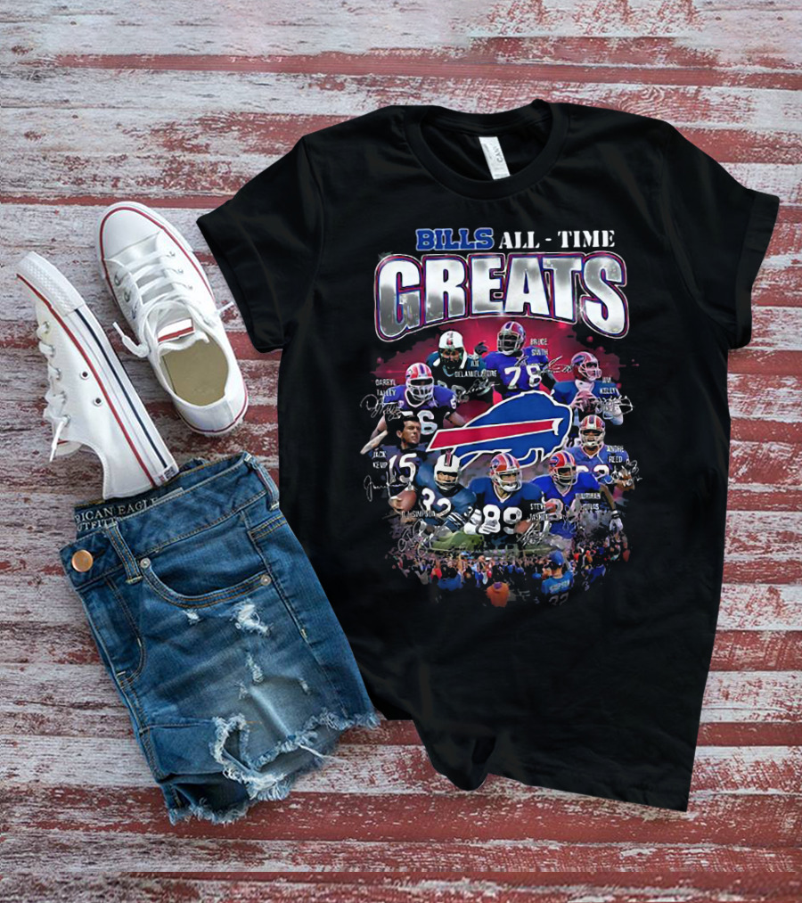 Bills All Time Greats Legends With Buffalo Football Legacy T-Shirt