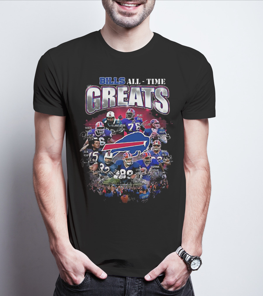 Bills All Time Greats Legends With Buffalo Football Legacy T-Shirt