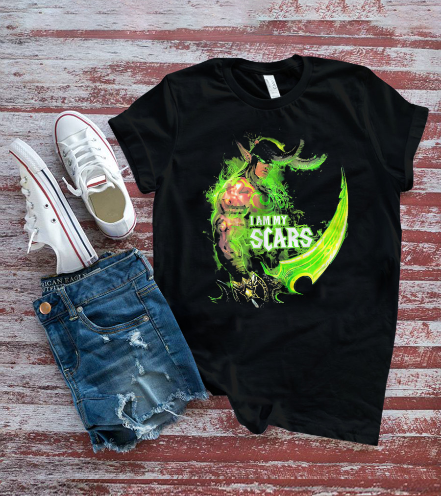 Ilidan I Am My Scars Warcraft Fantasy Character T-Shirt