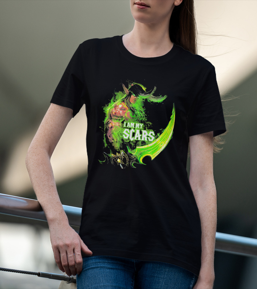 Ilidan I Am My Scars Warcraft Fantasy Character T-Shirt
