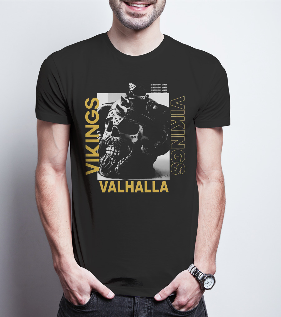 Vikings Valhalla Yule Skull Helm T-Shirt