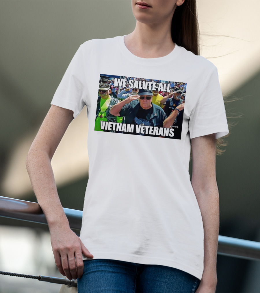We Salute All Vietnam Veterans Vva.org USA Patriotic Honor Military Tribute Saluting Soldiers T-Shirt