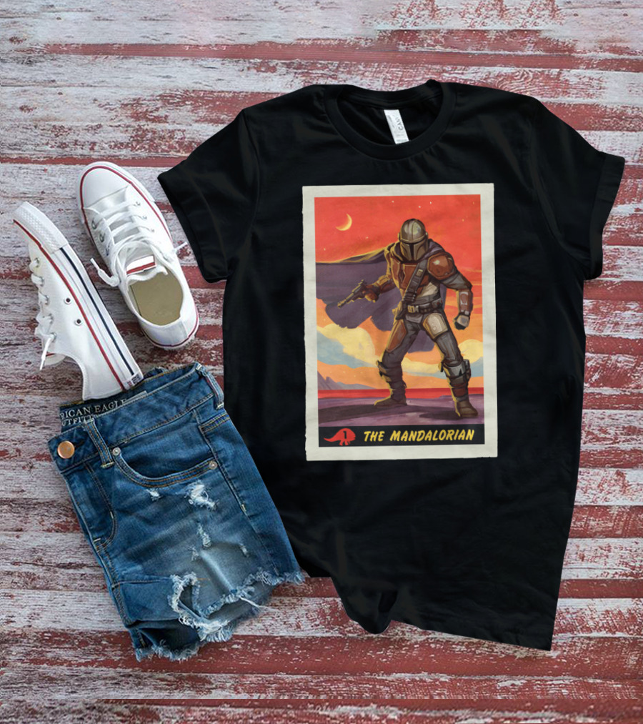 The Mandalorian Vintage Sunset Adventure Scene T-Shirt