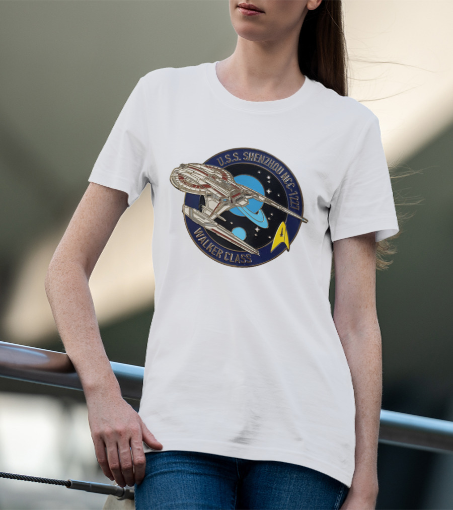 USS Shenzhou NCC-1227 Walker Class Star Trek Insignia Badge T-Shirt