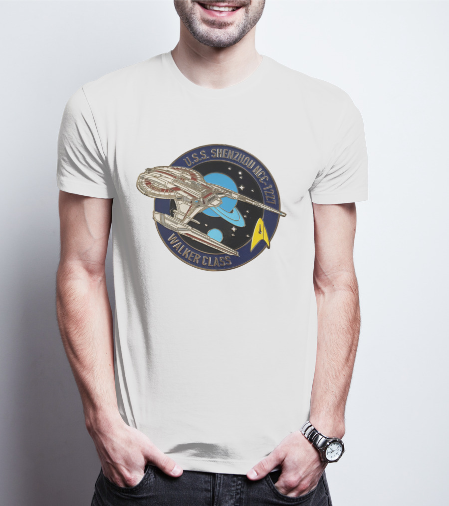 USS Shenzhou NCC-1227 Walker Class Star Trek Insignia Badge T-Shirt