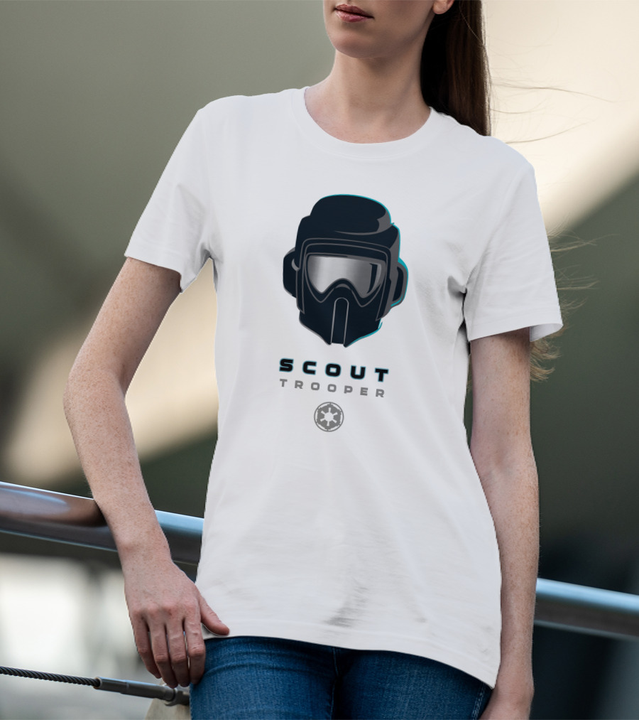 Scout Trooper Helmet With Galactic Empire Emblem T-Shirt