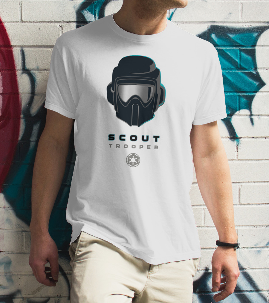 Scout Trooper Helmet With Galactic Empire Emblem T-Shirt