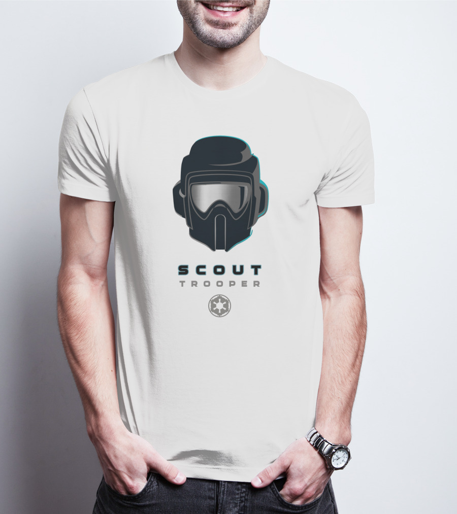 Scout Trooper Helmet With Galactic Empire Emblem T-Shirt
