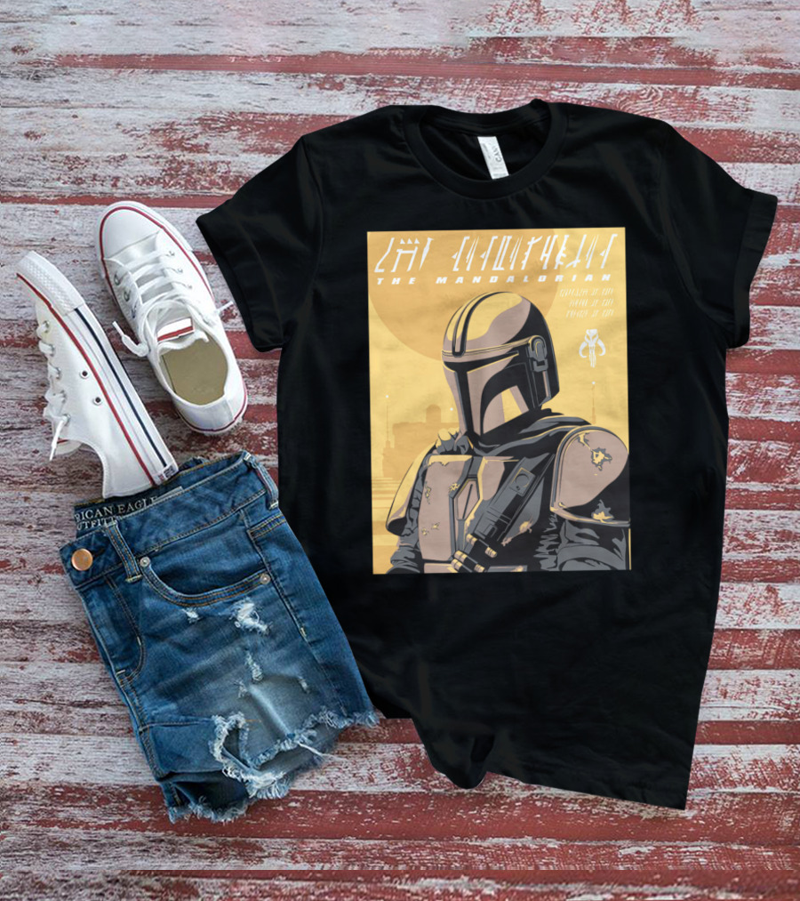 The Mandalorian Cell Shade Star Wars Bounty Hunter Art Deco T-Shirt