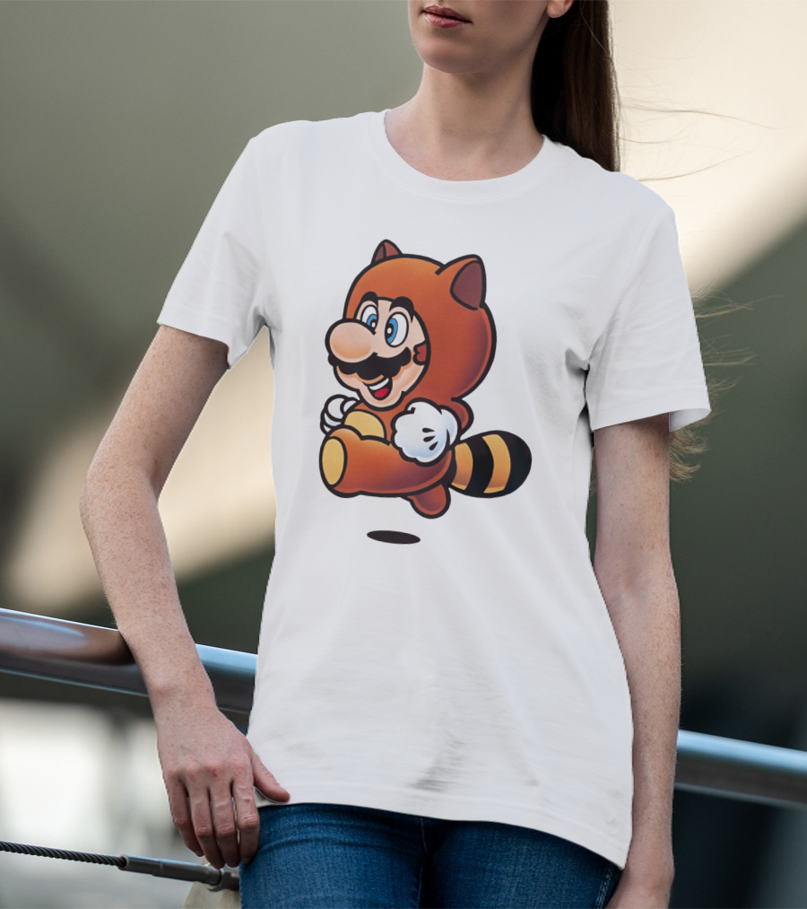 Tanooki Mario Super Leaf Power-Up Classic Look T-Shirt