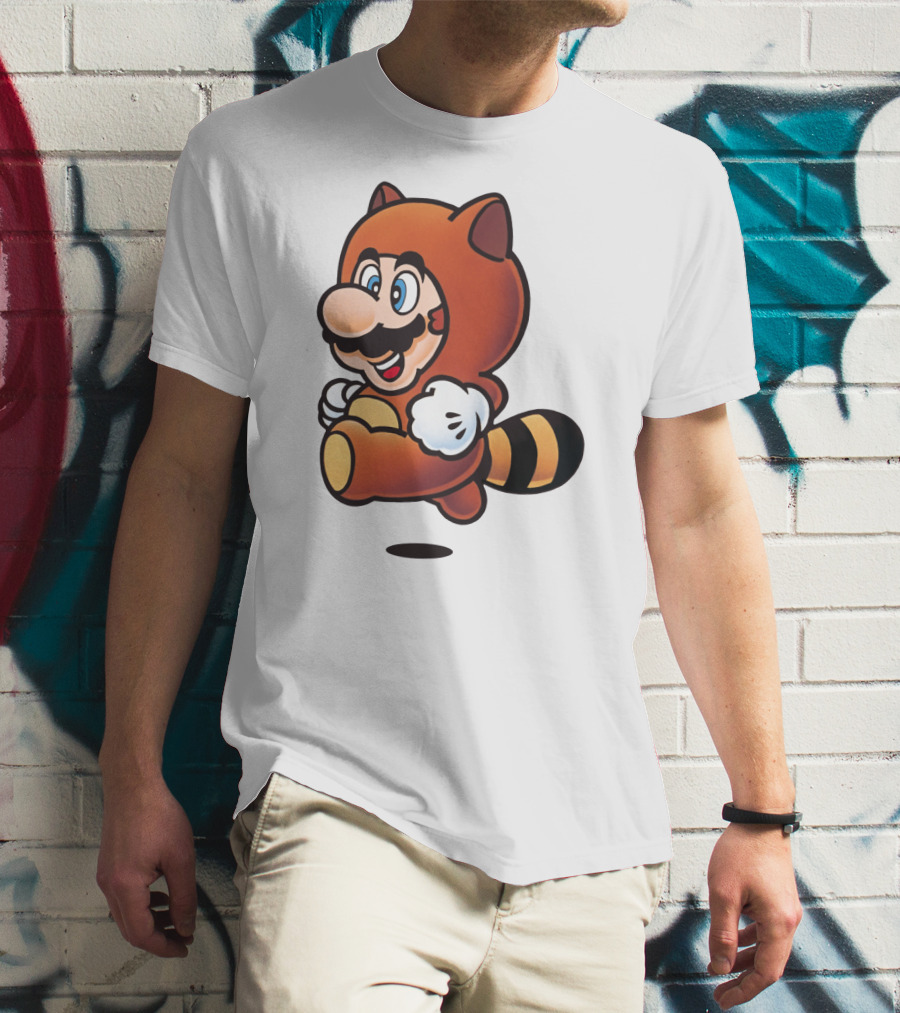 Tanooki Mario Super Leaf Power-Up Classic Look T-Shirt