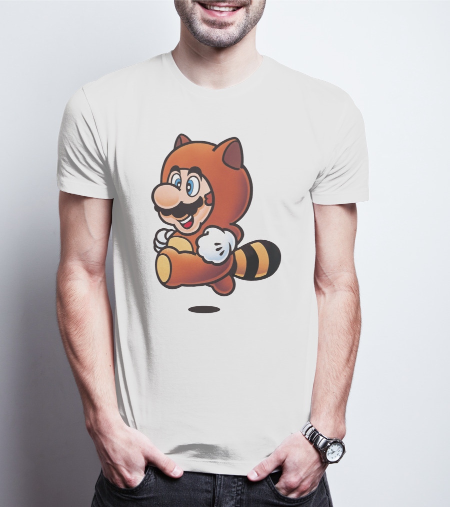 Tanooki Mario Super Leaf Power-Up Classic Look T-Shirt