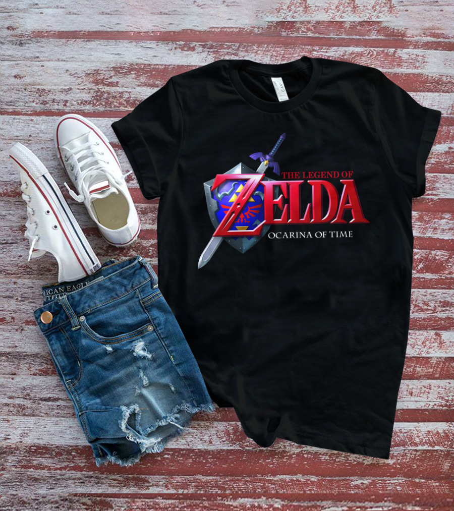 The Legend Of Zelda Ocarina Of Time Master Sword Hylian Shield Emblem T-Shirt