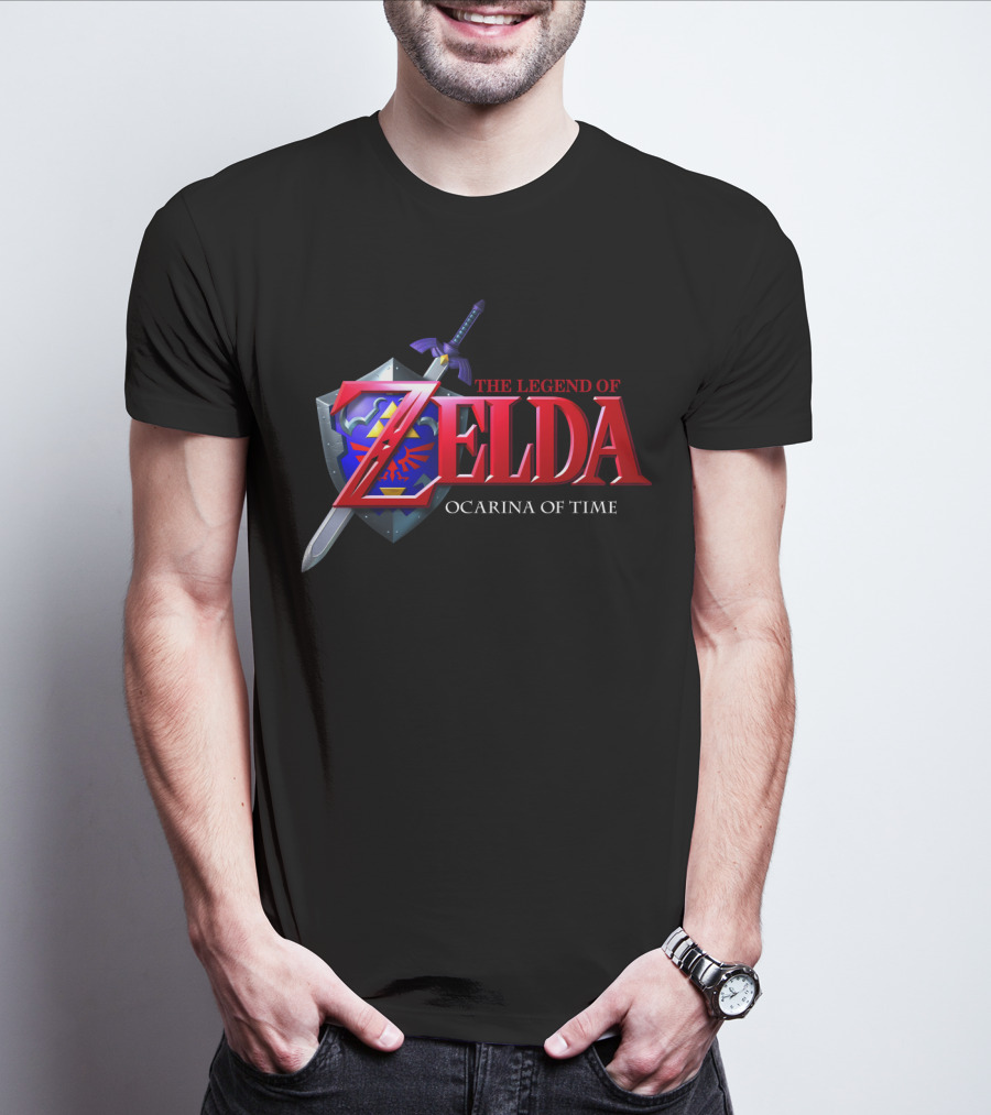 The Legend Of Zelda Ocarina Of Time Master Sword Hylian Shield Emblem T-Shirt