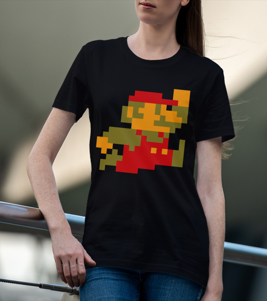 Classic 8-Bit Mario Pixel Art Character T-Shirt